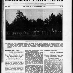Extension Farm-News Vol. 13 No. 1, September 1927