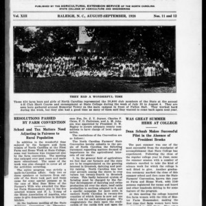 Extension Farm-News Vol. 13 Nos. 11 and 12, August-September 1928