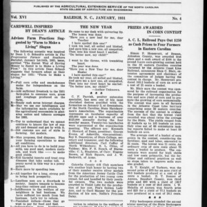 Extension Farm-News Vol. 16 No. 4, January 1931