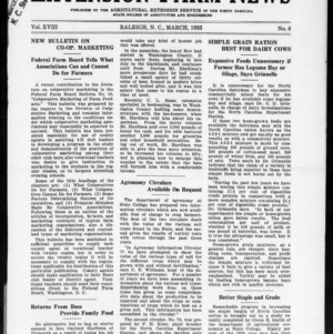 Extension Farm-News Vol. 18 No. 6, March 1933