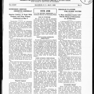 Extension Farm-News Vol. 24 No. 8, May 1939
