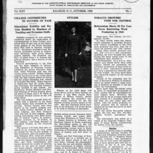 Extension Farm-News Vol. 25 No. 1, October 1939