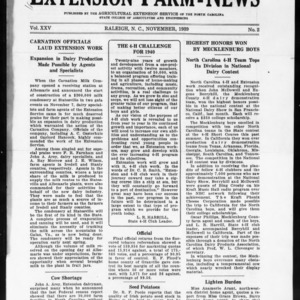Extension Farm-News Vol. 25 No. 2, November 1939