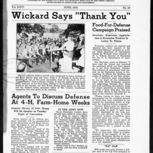 Extension Farm-News Vol. 26 No. 10, June 1941
