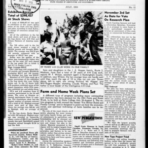 Extension Farm-News Vol. 36 No. 11, July 1951