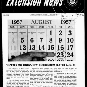 Extension News Vol. 42 No. 12, August 1957