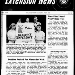 Extension News Vol. 43 No. 11, July 1958