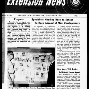 Extension News Vol. 46 No. 1, September 1960