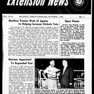 Extension News Vol. 46 No. 2, October 1960