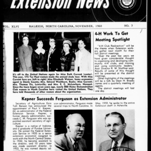 Extension News Vol. 46 No. 3, November 1960