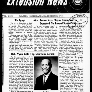Extension News Vol. 46 No. 4, December 1960