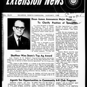 Extension News Vol. 46 No. 5, January 1961
