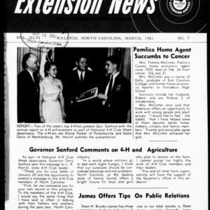 Extension News Vol. 46 No. 7, March 1961