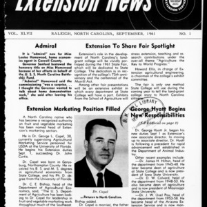 Extension News Vol. 47 No. 1, September 1961
