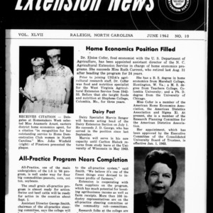Extension News Vol. 47 No. 10, June 1962