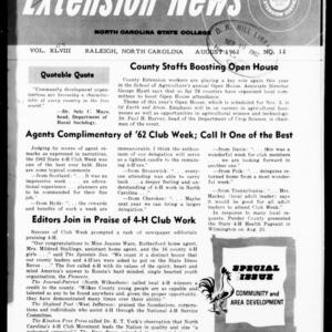 Extension News Vol. 47 No. 12, August 1962