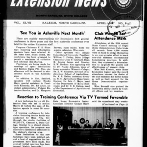Extension News Vol. 47 No. 8, April 1962