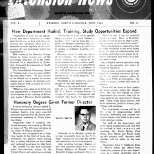 Extension News Vol. 50 No. 11, July 1964