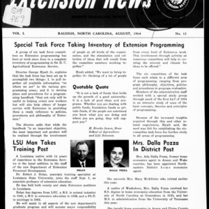 Extension News Vol. 50 No. 12, August 1964