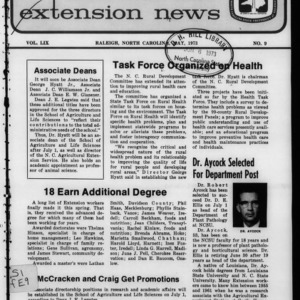 Extension News Vol. 59 No. 9, May 1973