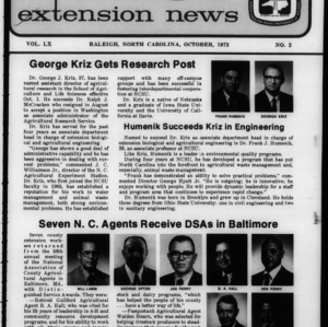 Extension News Vol. 60 No. 2, October 1973