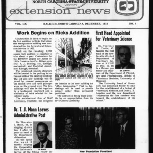 Extension News Vol. 60 No. 4, December 1973