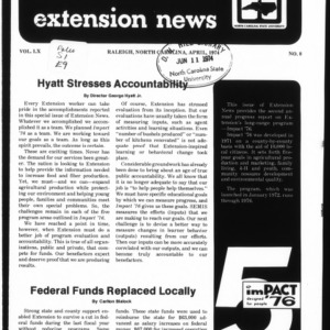 Extension News Vol. 60 No. 8, April 1974