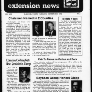 Extension News Vol. 61 No. 1, September 1974