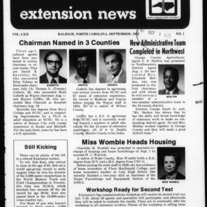 Extension News Vol. 62 No. 1, September 1975