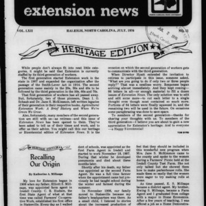 Extension News Vol. 62 No. 11, July 1976
