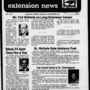 Extension News Vol. 62 No. 3, November 1975