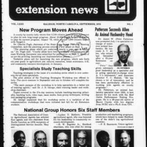 Extension News Vol. 63 No. 1, September 1976