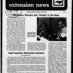 Extension News Vol. 64 No. 10, June 1978