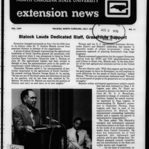 Extension News Vol. 64 No. 11, July 1978