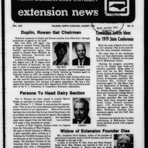 Extension News Vol. 64 No. 12, August 1978