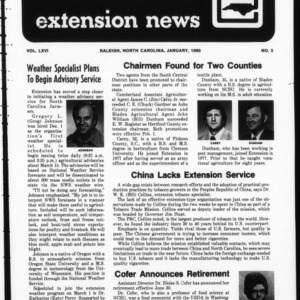 Extension News Vol. 66 No. 5, January 1980