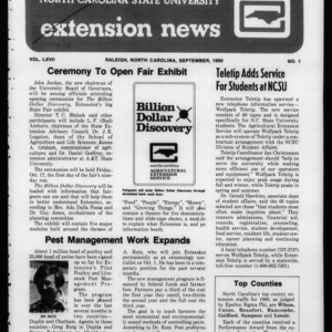 Extension News Vol. 67 No. 1, September 1980