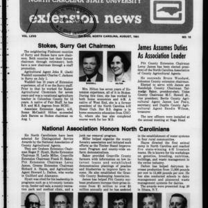 Extension News Vol. 67 No. 12, August 1981