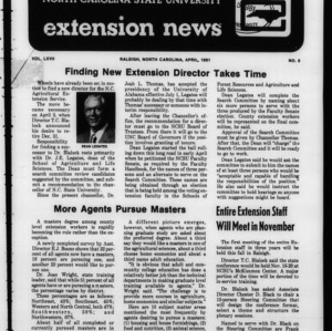 Extension News Vol. 67 No. 8, April 1981