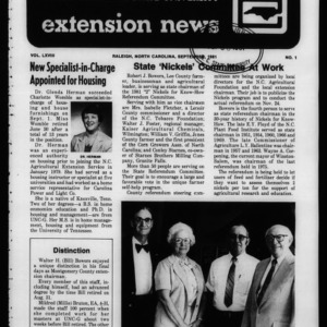 Extension News Vol. 68 No. 1, September 1981