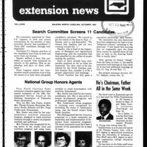 Extension News Vol. 68 No. 2, October 1981