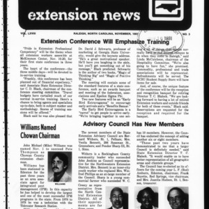 Extension News Vol. 68 No. 3, November 1981