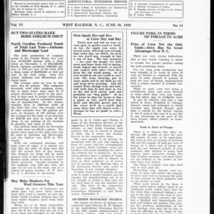 Extension Farm-News Vol. 6 No. 14, June 30, 1920