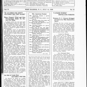 Extension Farm-News Vol. 6 No. 15, July 14, 1920