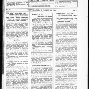 Extension Farm-News Vol. 6 No. 16, July 28, 1920