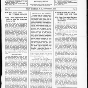 Extension Farm-News Vol. 6 No. 21, October 6, 1920