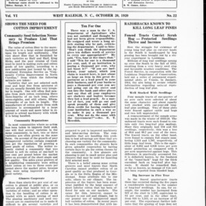 Extension Farm-News Vol. 6 No. 22, October 20, 1920