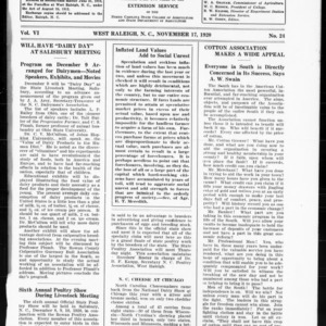 Extension Farm-News Vol. 6 No. 24, November 17, 1920