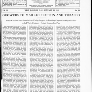 Extension Farm-News Vol. 6 No. 29, January 26, 1921
