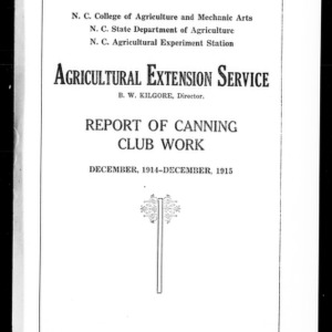 Report of Canning Club Work, December 1914-December 1915 (Extension Circular No. 5)